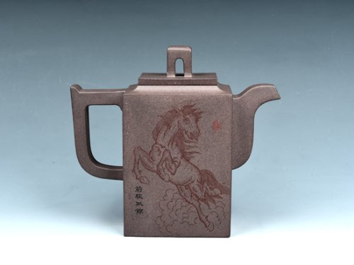 董建平紫砂壶 砖方 