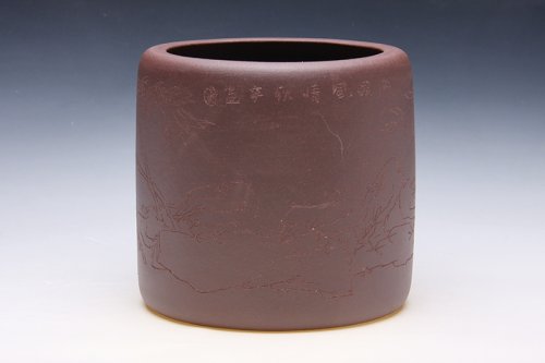 徐益勤紫砂壶 “南国风情”笔筒 