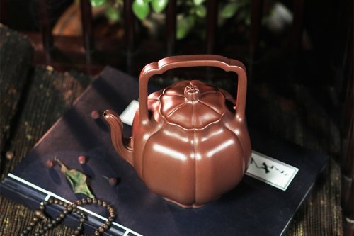 朱彬紫砂壶 得道提梁 