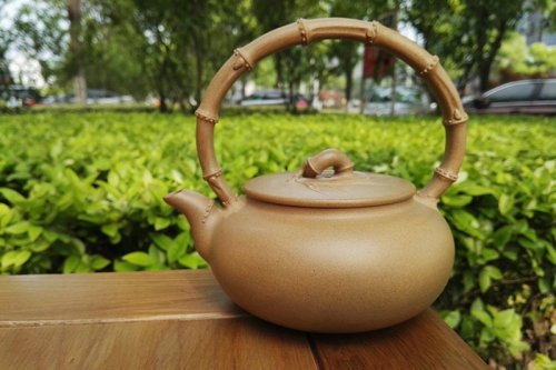 周学琴紫砂壶 竹提 