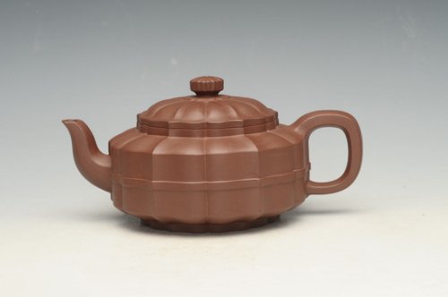 储栋平紫砂壶 腰带菱花 