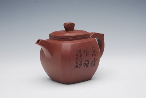 陈健紫砂壶 四方切角 