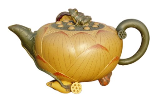 鲁文琴紫砂壶 荷花壶 