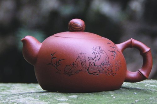 吴芳紫砂壶 石竹 