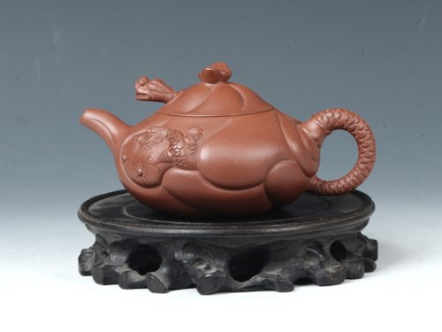 殷阿根紫砂壶 鱼化龙 