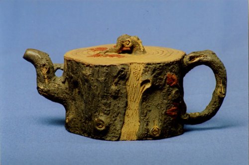 朱球紫砂壶 红枫树桩泥质 