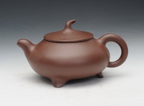 陈伟强紫砂壶 三足茄形壶 