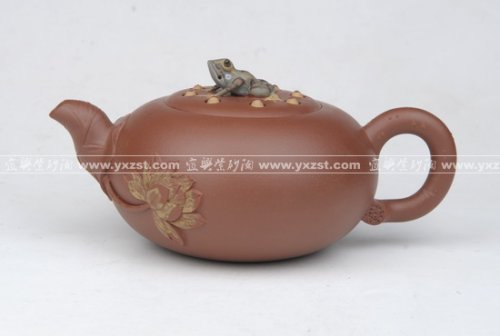 何军紫砂壶 莲花壶 