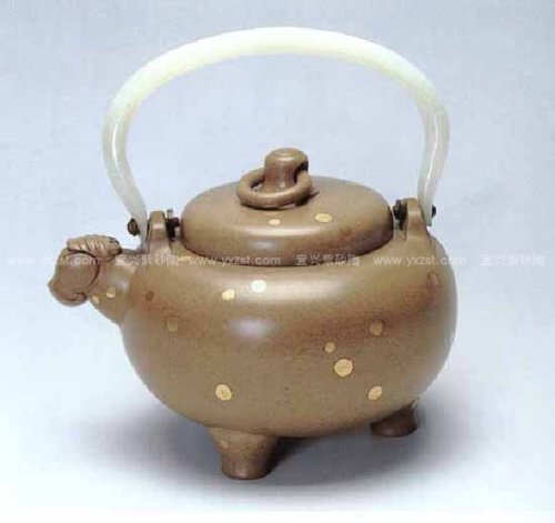 鲍仲梅紫砂壶 玉板三羊壶 