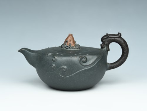 朱其大紫砂壶 鱼化龙 