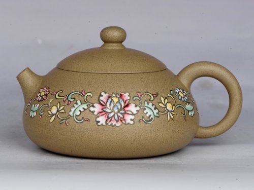 邵文紫砂壶 扁倒把西施 