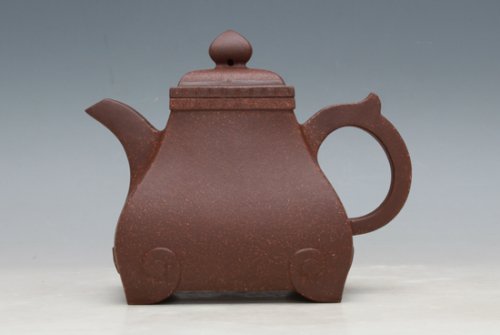 魏兰花紫砂壶 如意方壶 