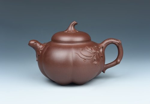 谈跃伟紫砂壶 瓜韵壶 