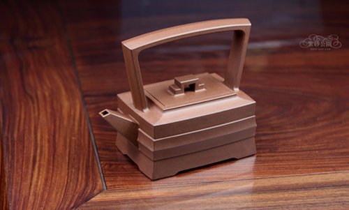 耿浩紫砂壶 玉带提梁 