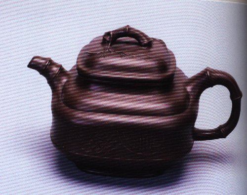 谢曼伦紫砂壶 四方圆竹鼎壶 