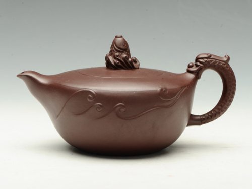 罗有财紫砂壶 鱼龙 