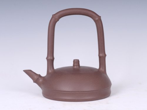 周薇紫砂壶 竹段提梁 