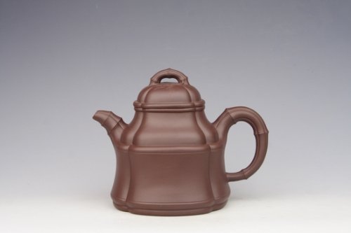 张生荣紫砂壶 四方竹鼎 紫泥 