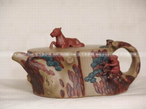 高瑞南紫砂壶 马上封猴 