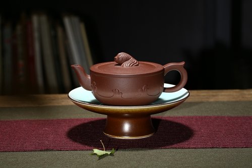 陆晓樱紫砂壶 游鱼 