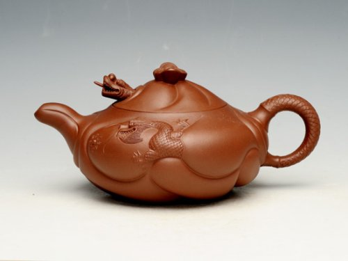 朱水芬紫砂壶 鱼化龙 