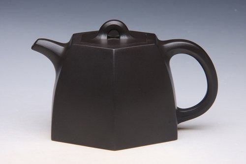 李建芳紫砂壶 六方铜砣 