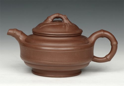 陈顺仙紫砂壶 双线竹 