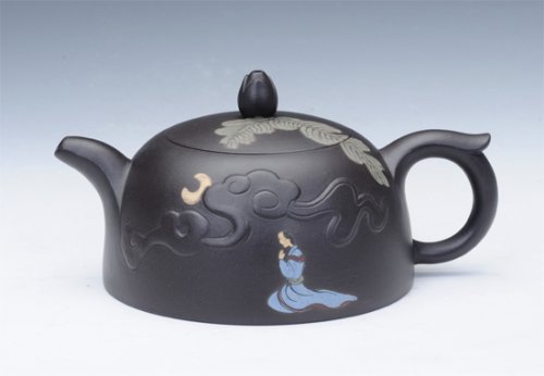 陈永付紫砂壶 貂蝉拜月 
