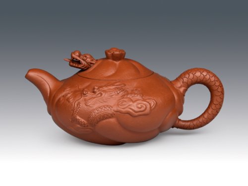冯盘军紫砂壶 鱼化龙 