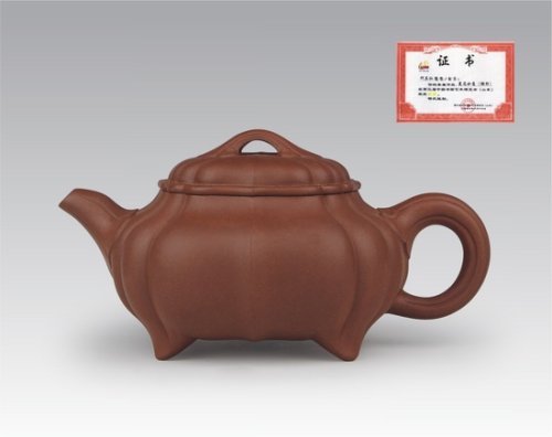 何其仙紫砂壶 椭圆菱花如意 