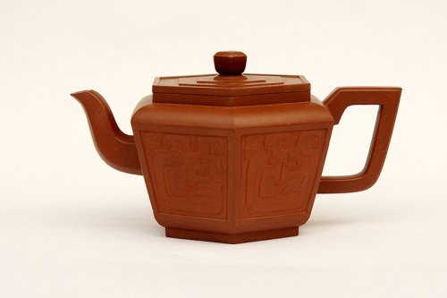 曹婉芬紫砂壶 六方夔龙壶 