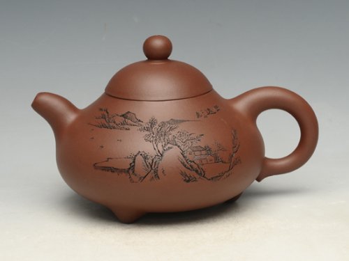 严志军紫砂壶 三足玉乳     泥料：原矿清水泥  容量：400cc 