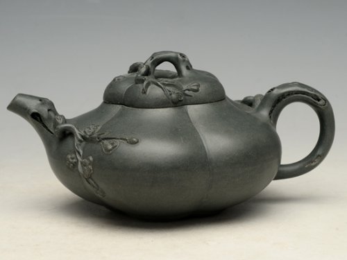 蒋彩萍紫砂壶 上合梅 泥料：天青泥 180cc 