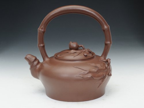 崔允杰紫砂壶 祝寿提梁 
