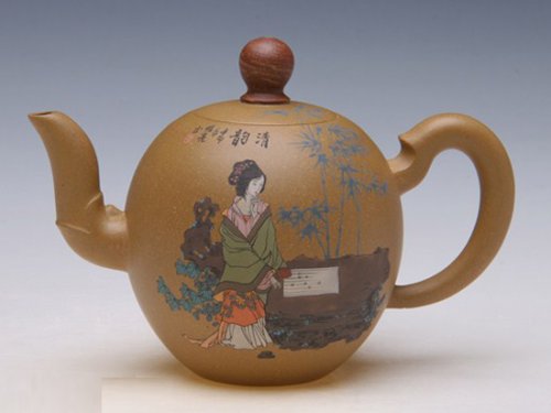 许敏芳紫砂壶 彩绘一粒珠 