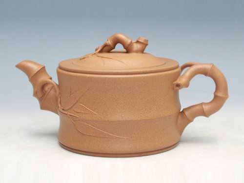 洪美华紫砂壶 竹段壶（全手工）（段泥） 