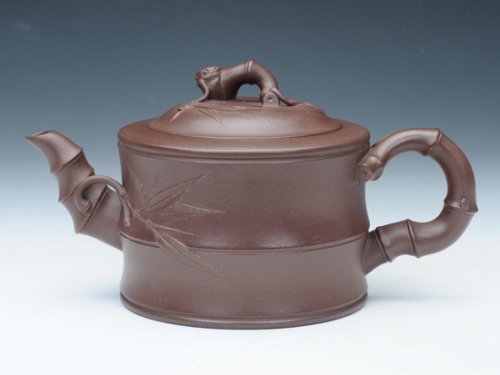 叶洪斌紫砂壶 三节竹段 