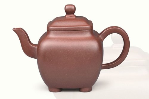 蒋晓平紫砂壶 四足方壶 