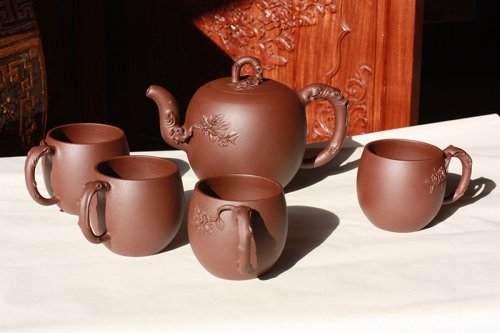 范建华紫砂壶 牡丹和樱花的壶对话 