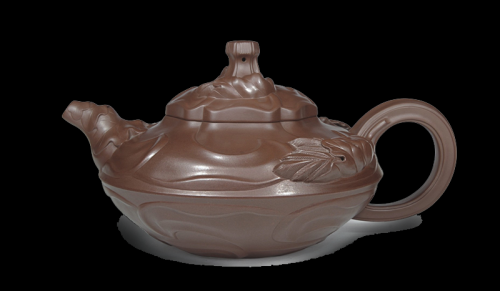 倪顺生紫砂壶 风卷葵壶 