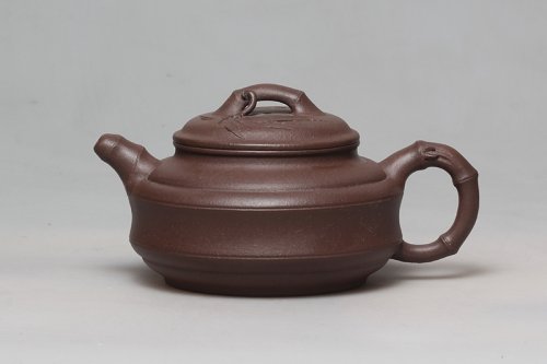 朱峰紫砂壶 双线竹鼓 