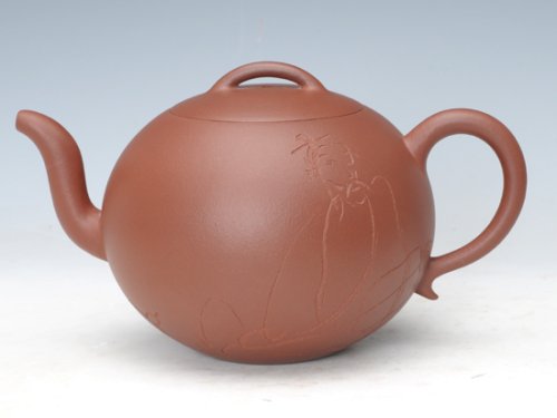 眭龙俊紫砂壶 圆珠(红清水泥) 