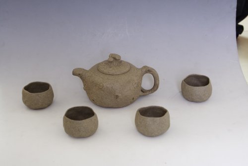 鲍国新紫砂壶 灵芝供春套壶 