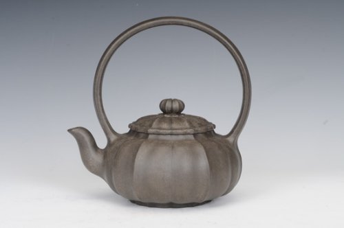 周国新紫砂壶 菱韵提梁（2013年工艺师晋级壶） 