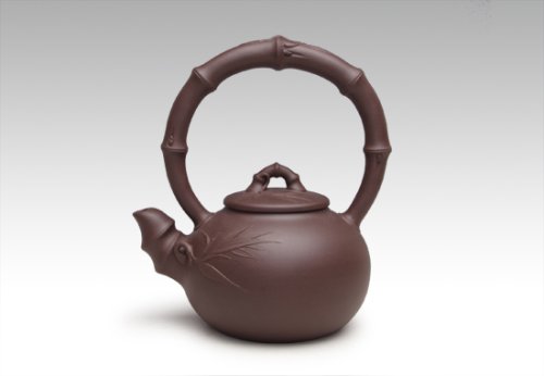 魏兰清紫砂壶 竹节提梁 