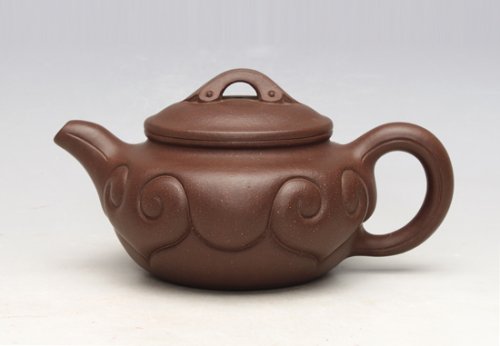 万建中紫砂壶 仿古如意 