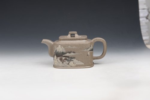 邵文紫砂壶 玉璧四方 