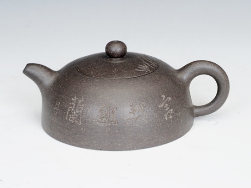 周建芬紫砂壶 天青泥半月 