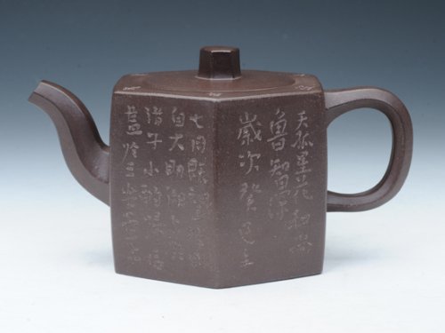 叶洪斌紫砂壶 六方玉柱 