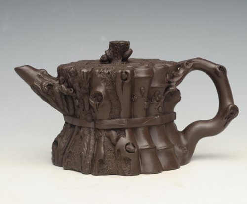 顾余根紫砂壶 束柴三友     容量：250cc 